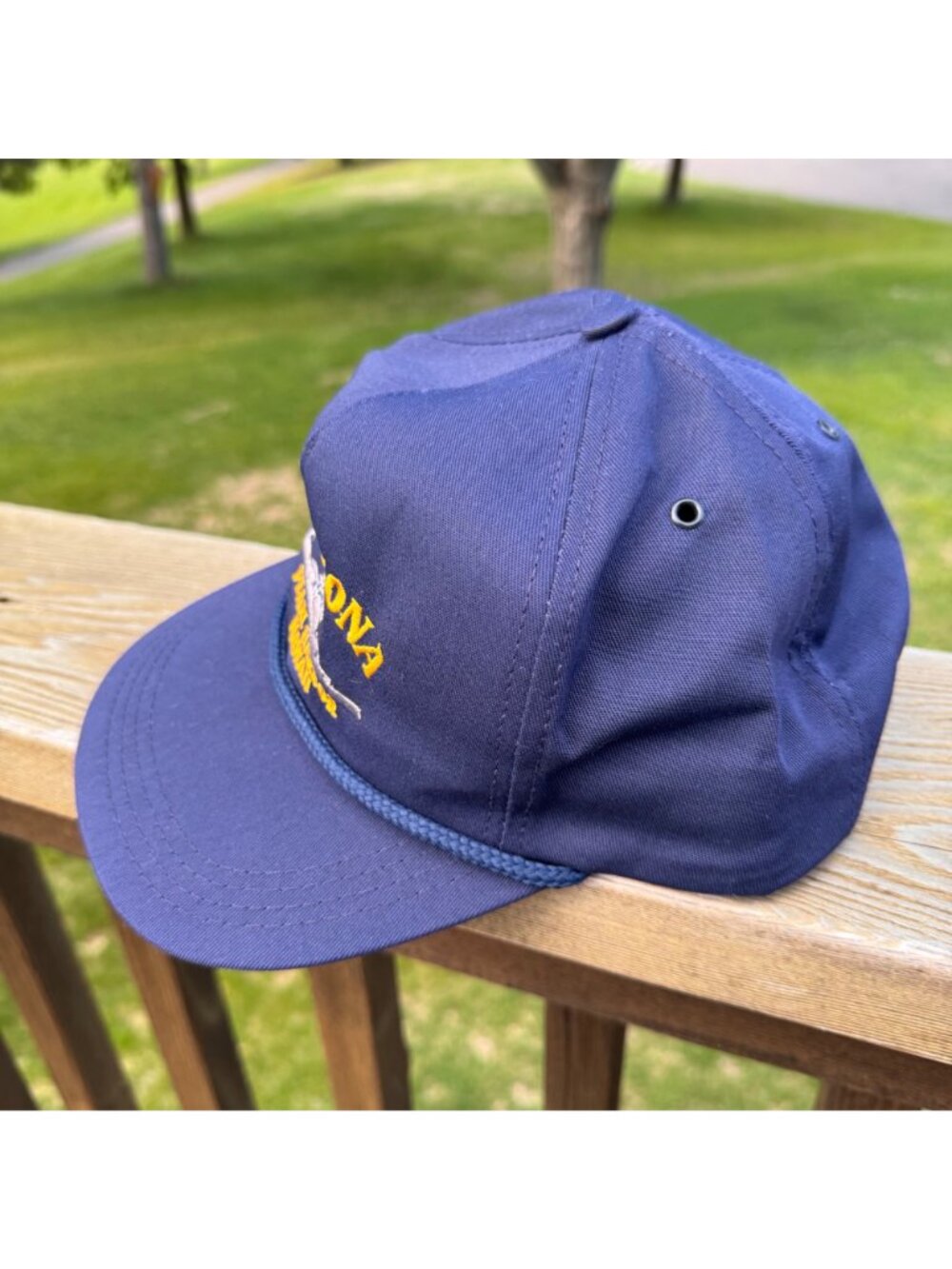 Pearl Harbor HI Snapback USS Arizona BB-39 Rope Hat Navy Blue One Size USA Vtg - Picture 11 of 14